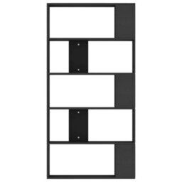 Berkfield Book Cabinet/room Divider Black 80X24X159 Cm Engineered Wood - thumbnail 5