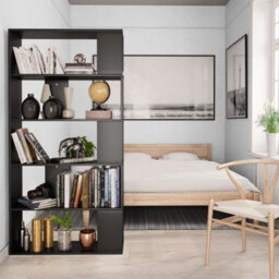 Berkfield Book Cabinet/room Divider Black 80X24X159 Cm Engineered Wood - thumbnail 4