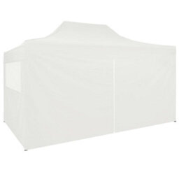 Berkfield Foldable Party Tent With 4 Sidewalls 3X4.5 M White - thumbnail 3
