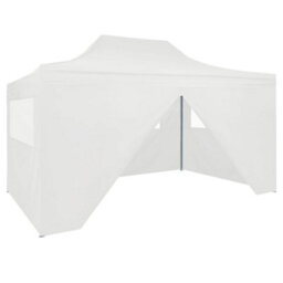 Berkfield Foldable Party Tent With 4 Sidewalls 3X4.5 M White - thumbnail 1