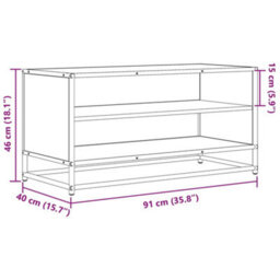 Berkfield Industrial Tv Cabinet Brown Oak 91X40X46 Cm Engineered Wood And Metal - thumbnail 9