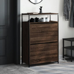 Walplus Shoe Cabinet Brown Oak 75X34X112 Engineered Wood - thumbnail 3