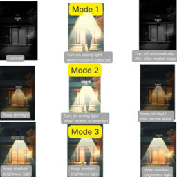 Amorly Solar Lights Outdoor,motion Sensor Outdoor Lights,separated Solar Panel 4 Adjustable Heads,333 Led,3 Modes, Backyard Patio Garden - thumbnail 6