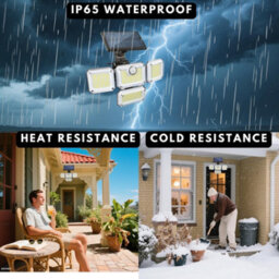 Amorly Solar Lights Outdoor,motion Sensor Outdoor Lights,separated Solar Panel 4 Adjustable Heads,333 Led,3 Modes, Backyard Patio Garden - thumbnail 5