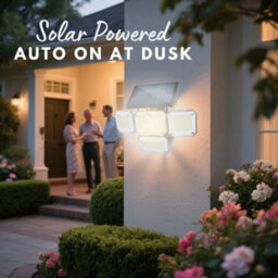 Amorly Solar Lights Outdoor,motion Sensor Outdoor Lights,separated Solar Panel 4 Adjustable Heads,333 Led,3 Modes, Backyard Patio Garden - thumbnail 2