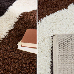 Sweeek - Shaggy Indoor Rug With Geometric Patterns In Beige Brown And Black Omar 230X160X3 Cm - thumbnail 2