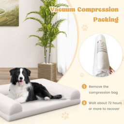 Costway Orthopedic Dog Bed Medium Small Dogs Egg-Foam Dog Crate Bed W/ 3-Side Bolster - thumbnail 8