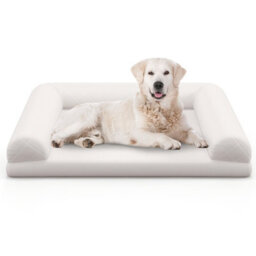 Costway Orthopedic Dog Bed Medium Small Dogs Egg-Foam Dog Crate Bed W/ 3-Side Bolster - thumbnail 2