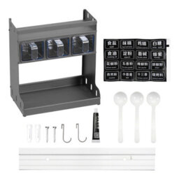 Living And Home 3-Tier Kitchen Spice Rack With 3 Seasoning Boxes, 26Cm (W) X 15Cm (D) X 28.5Cm (H) - thumbnail 6