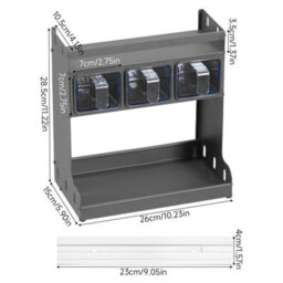 Living And Home 3-Tier Kitchen Spice Rack With 3 Seasoning Boxes, 26Cm (W) X 15Cm (D) X 28.5Cm (H) - thumbnail 8
