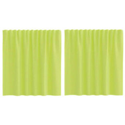 Berkfield Durable Voile Curtains With Rod Pockets 2 Pcs Apple Green - thumbnail 1