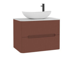 Royal Bathrooms Venice 700mm Terracotta Clay Wall Mounted Bathroom Countertop Vanity Unit 2 Drawer With Cesar Basin - thumbnail 7