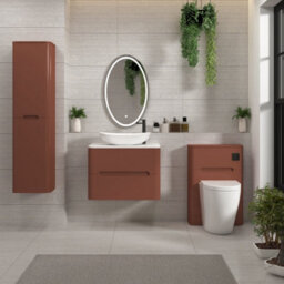 Royal Bathrooms Venice 700mm Terracotta Clay Wall Mounted Bathroom Countertop Vanity Unit 2 Drawer With Cesar Basin - thumbnail 4