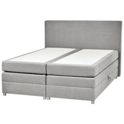Beliani Divan Bed With Storage Fabric Minister 160 X 200 Cm (Eu King Size) Light Grey - thumbnail 5