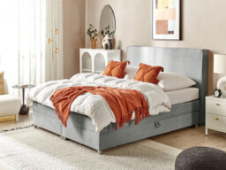 Beliani Divan Bed With Storage Fabric Minister 160 X 200 Cm (Eu King Size) Light Grey - thumbnail 2