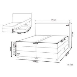 Beliani Divan Bed With Storage Fabric Minister 160 X 200 Cm (Eu King Size) Light Grey - thumbnail 3