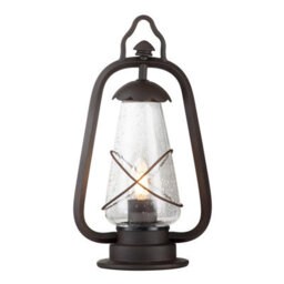 Luminosa Lighting Elstead Miners 1 Light Outdoor Pedestal Lantern Old Bronze Ip44, E14 - thumbnail 1