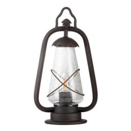 Luminosa Lighting Elstead Miners 1 Light Outdoor Pedestal Lantern Old Bronze Ip44, E14 - thumbnail 2