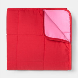 Ohs Kids Plain Reversible Weighted Blanket Supersoft Sensory Sleep Therapy Throw - Pink/red - thumbnail 6