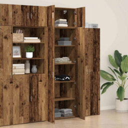Berkfield Storage Cabinet Old Wood 70X42.5X225 Cm Engineered Wood - thumbnail 4