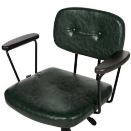 Beliani Desk Chair Algerita Faux Leather Dark Green - thumbnail 7