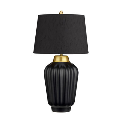 Luminosa Lighting Elstead Bexley 1 Light Table Lamp Black, Brushed Brass - image 1