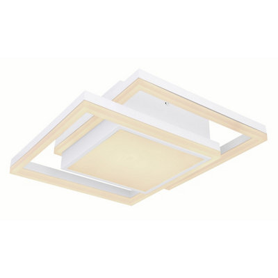 Luminosa Lighting Luminosa Squares Integrated Led Semi Flush Ceiling Light White 2X Led Dimmable 3000-6000K Remote Control Timer Tuya Smart - image 1