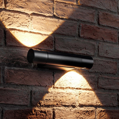 Auraglow Outdoor Integrated Led Swivel Up & Down Wall Light - Citadel - Black - image 1
