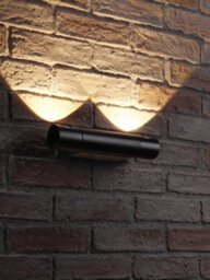 Auraglow Outdoor Integrated Led Swivel Up & Down Wall Light - Citadel - Black - thumbnail 3