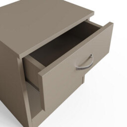 Fwstyle Pair Of 1 Drawer Open Shelf Putty Nightstands - thumbnail 5