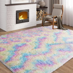 Ameha Living Room - Area Rugs Rainbow 200X290Cm For Bedroom Anti Slip Modern Super Soft Thick Pile Fluffy Shaggy Rug Non Shedding - thumbnail 9