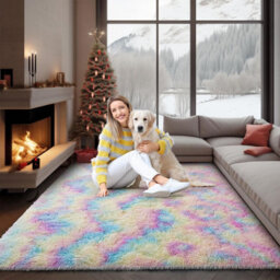 Ameha Living Room - Area Rugs Rainbow 200X290Cm For Bedroom Anti Slip Modern Super Soft Thick Pile Fluffy Shaggy Rug Non Shedding - thumbnail 8