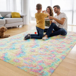 Ameha Living Room - Area Rugs Rainbow 200X290Cm For Bedroom Anti Slip Modern Super Soft Thick Pile Fluffy Shaggy Rug Non Shedding - thumbnail 7