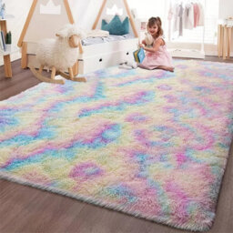 Ameha Living Room - Area Rugs Rainbow 200X290Cm For Bedroom Anti Slip Modern Super Soft Thick Pile Fluffy Shaggy Rug Non Shedding - thumbnail 3