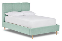 Divan Base Direct Blossom Modern Square Paneled Fabric Bed Base Only 6Ft Super King- Marlow Duck Egg - thumbnail 1