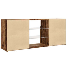 Berkfield Tv Cabinet With Led Lights Old Wood 120X30X50 Cm Engineered Wood - thumbnail 9