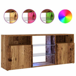 Berkfield Tv Cabinet With Led Lights Old Wood 120X30X50 Cm Engineered Wood - thumbnail 2