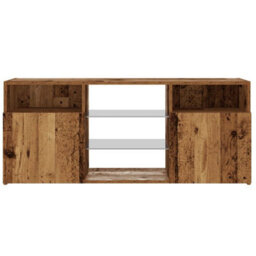 Berkfield Tv Cabinet With Led Lights Old Wood 120X30X50 Cm Engineered Wood - thumbnail 7