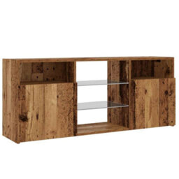 Berkfield Tv Cabinet With Led Lights Old Wood 120X30X50 Cm Engineered Wood - thumbnail 6