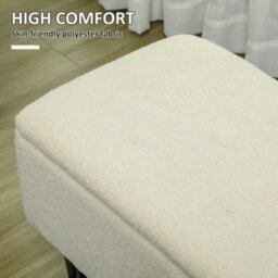 "Homcom 15"" Ottoman Storage Box With 47L Storage Capacity, Cream White" - thumbnail 6
