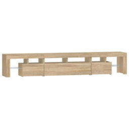 Berkfield Tv Cabinet With Led Lights Sonoma Oak 230X36.5X40 Cm - thumbnail 7