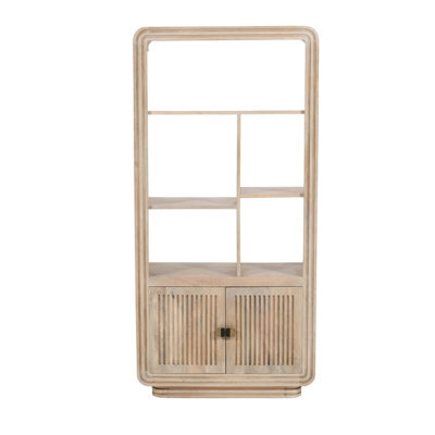 Buttercup Farm Hudson Carved Bookcase - Mango Wood - L35 X W80 X H165 Cm - image 1