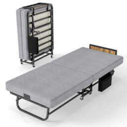 Matteo Single Folding Bed With Memory Foam Mattress, Headboard & Usb Charging Port, Grey - thumbnail 8