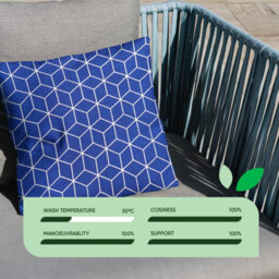 Gardenwize Pack Of 2 Blue Cube Cushion Covers 45 X 45Cm Indoor Outdoor - thumbnail 3