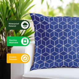 Gardenwize Pack Of 2 Blue Cube Cushion Covers 45 X 45Cm Indoor Outdoor - thumbnail 5