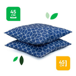 Gardenwize Pack Of 2 Blue Cube Cushion Covers 45 X 45Cm Indoor Outdoor - thumbnail 2