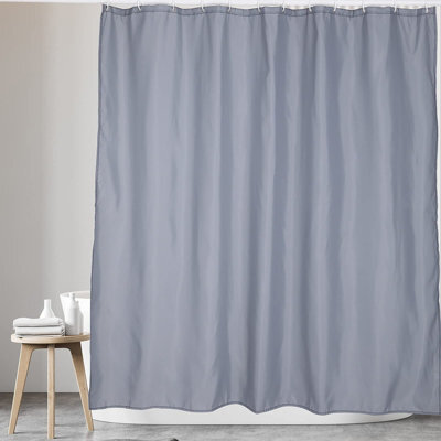 Kav Polyester Fabric Shower Mould And Mildew Resistant Curtain With Metal Button Hole Bathroom Accessories-Grey 180X220Cm