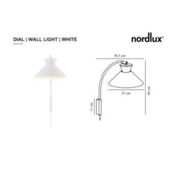Nordlux Dial Metal Wall Light  White,plug In Or Mains - thumbnail 5