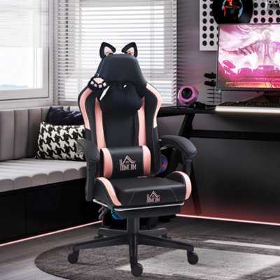 Homcom Gaming Chair With Footrest, Reclining Computer Chair, Black - image 1