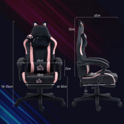 Homcom Gaming Chair With Footrest, Reclining Computer Chair, Black - thumbnail 3
